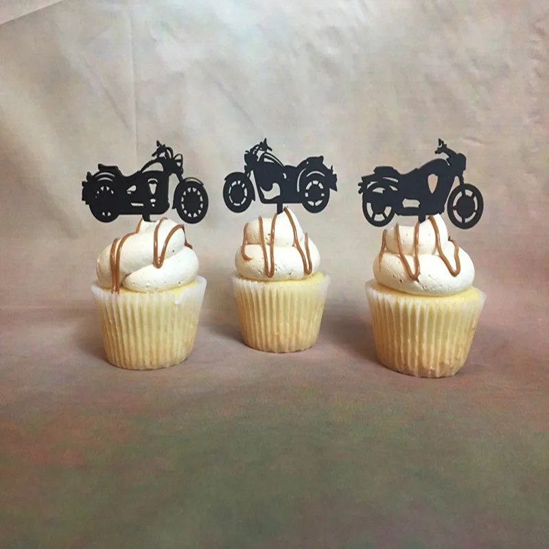 

Custom Motorcycle Cupcake Toppers, Rugged Cupcake Toppers, Edgy Birthday Cupcake Toppers, Biker Cake Topper