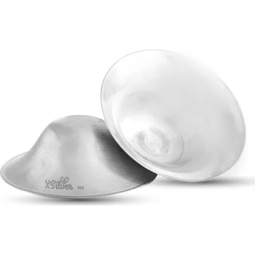 XSilver-Protectores Para pezones de alimentación de la madre, con punta de boquilla de plata auténtica 925, cubierta de protección para la lactancia materna