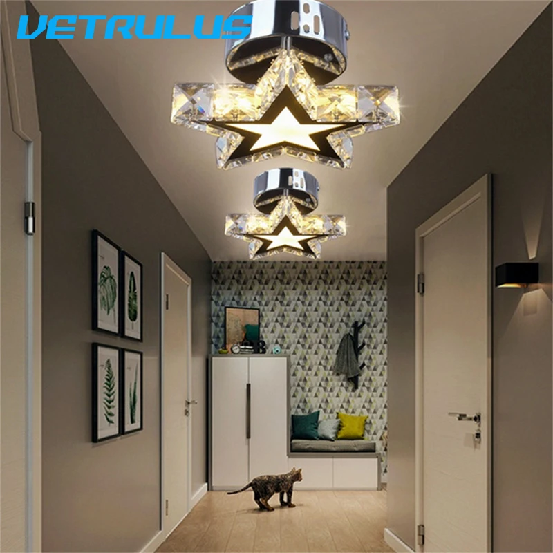 K9 Crystal Led Modern Ceiling Lamp Chandelier Bedroom Indoor Pendant Lighting Star Room Pendant Lustre Hotel Home Decor Aisle