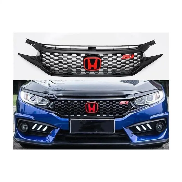 Honda Civic Fc5 2016 onwards Front Bumper Grille Si Louver Piano Black Black New Honda Civic Fc 5 Case Front Grill Badges Letter