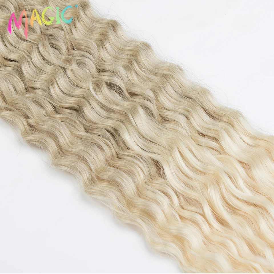 Magia longa onda de água 32 Polegada macio crochê cabelo sintético trança natural ondulado ombre loira rosa extensões de cabelo cosplay