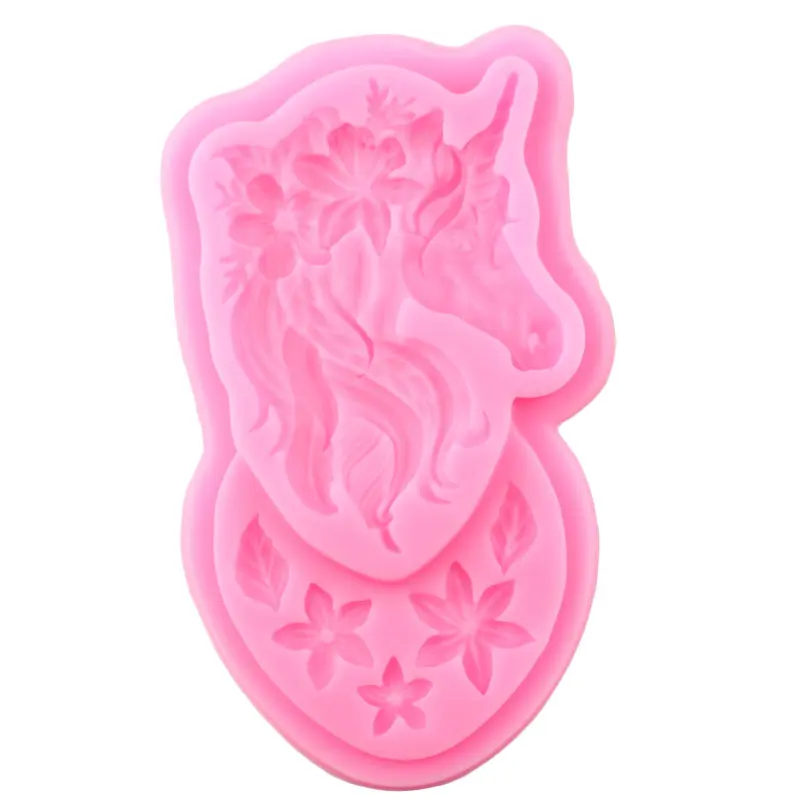 Unicorn Silicone Mold Baby Birthday Cupcake Topper Fondant Mold  Cake Decorating Tools Cookie Candy Polymer Clay Chocolate Molds