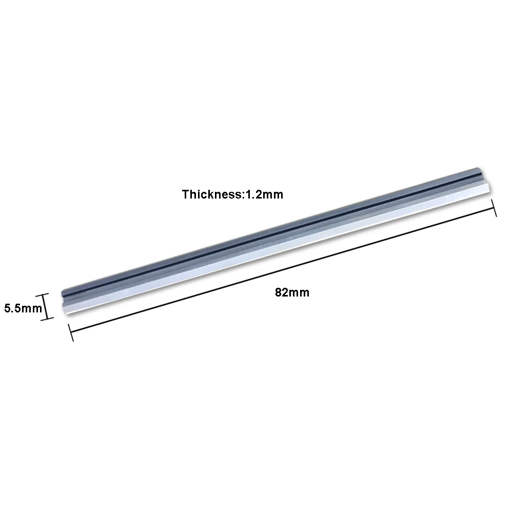 JTEX-대패 블레이드 82x5.5x1.1mm, Bosch PA1202, DEWALT DW6654 용 양면 목재 대패 칼, 목공 기계, 2 개
