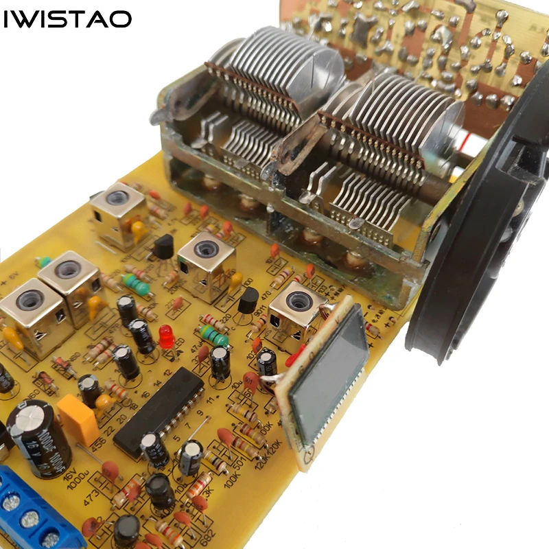 IWISTAO Discrete Components FET Stereo FM Tuner Board LA3401 Decoding Air Variable Capacitor Tuning