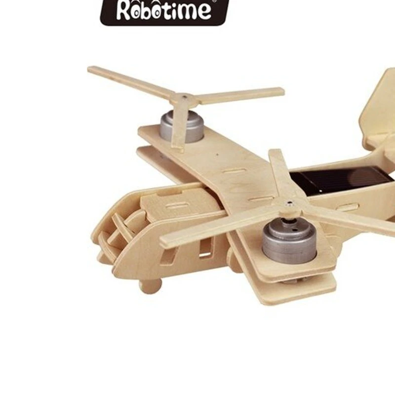 Robotime 3D Wooden Puzzle Solar Powered V22 Miniature Model Airplane 20 Pieces Free Fast Shipping From Turkey