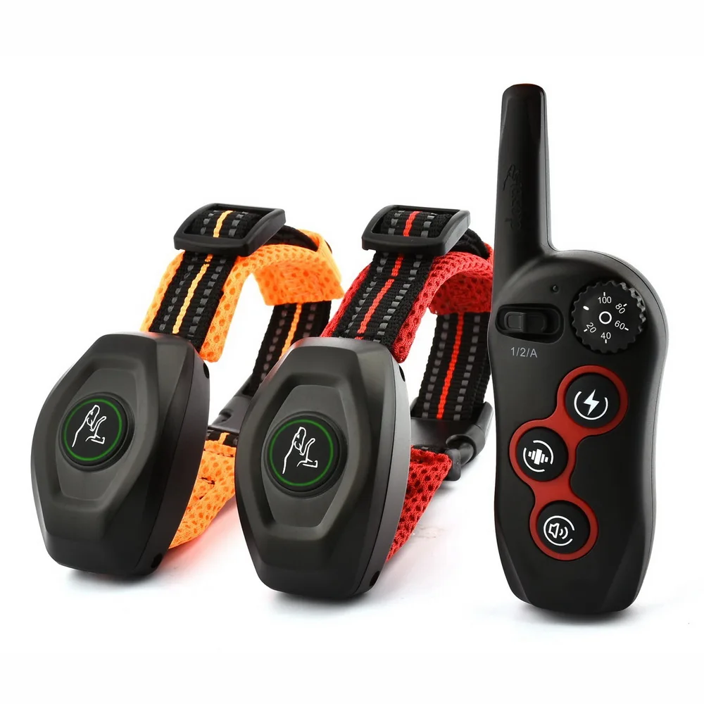 

For 2 Dogs 400M Remote Waterproof Rechargeable Dog Electric Training & Anti Bark Collar In New Design