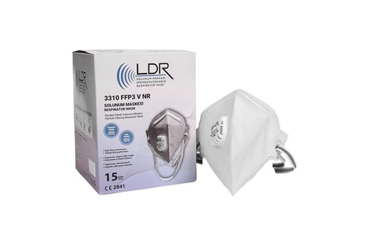 

LDR 3310 Nr V Certified Mask 15 Pcs/Box EN 149:2001 + A1:2009 FFP3 N R V