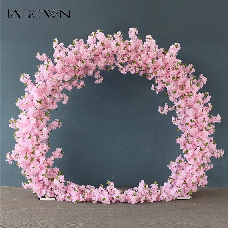 

JAROWN Cherry Blossoms Round Arch Wedding Background Decorations Home Party Decoration Romantic Arrangements Artificial Flowers