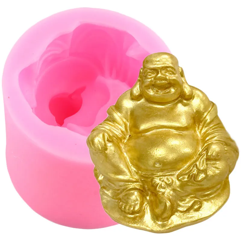 3D Maitreya Buddha Statue Silicone Candle Mold Candle Wax Gypsum Crafts Making Moulds Epoxy Resin Candy Chocolate Fondant Molds