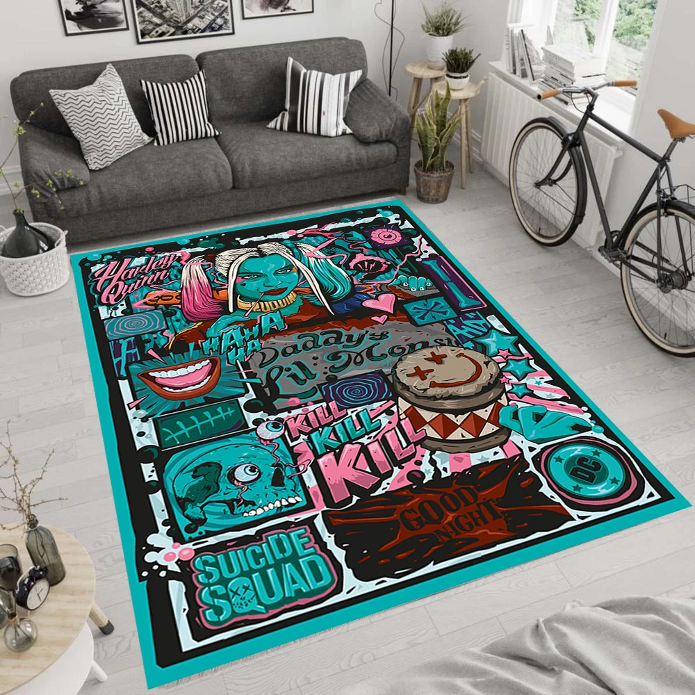 Modern Rug, Harley Quinn Pattern Rug Kids Room Carpet, Rug, Kids Room Rug, Teen Rug, Decor For Boy Room