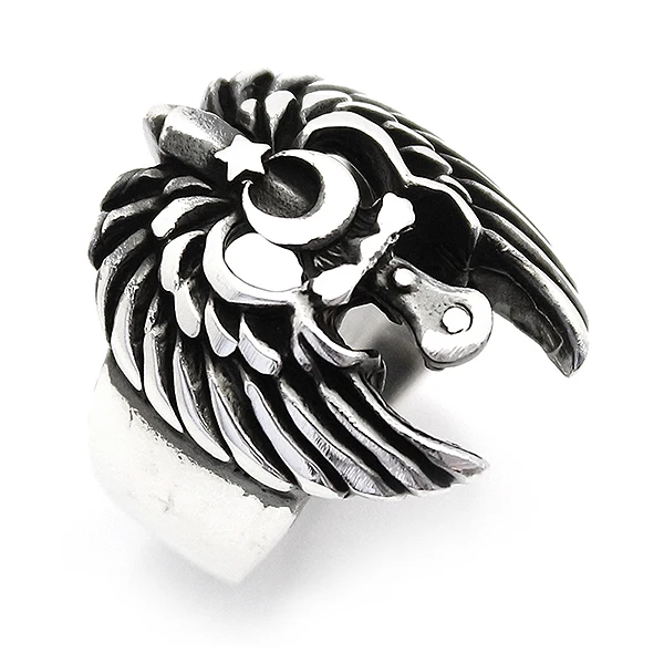 Mens Ring 925 Sterling Silver Ring Eagle Moon Star Rings Male Jewelry Rings For Men Rings for Women Men`s Rings Men Jewelry