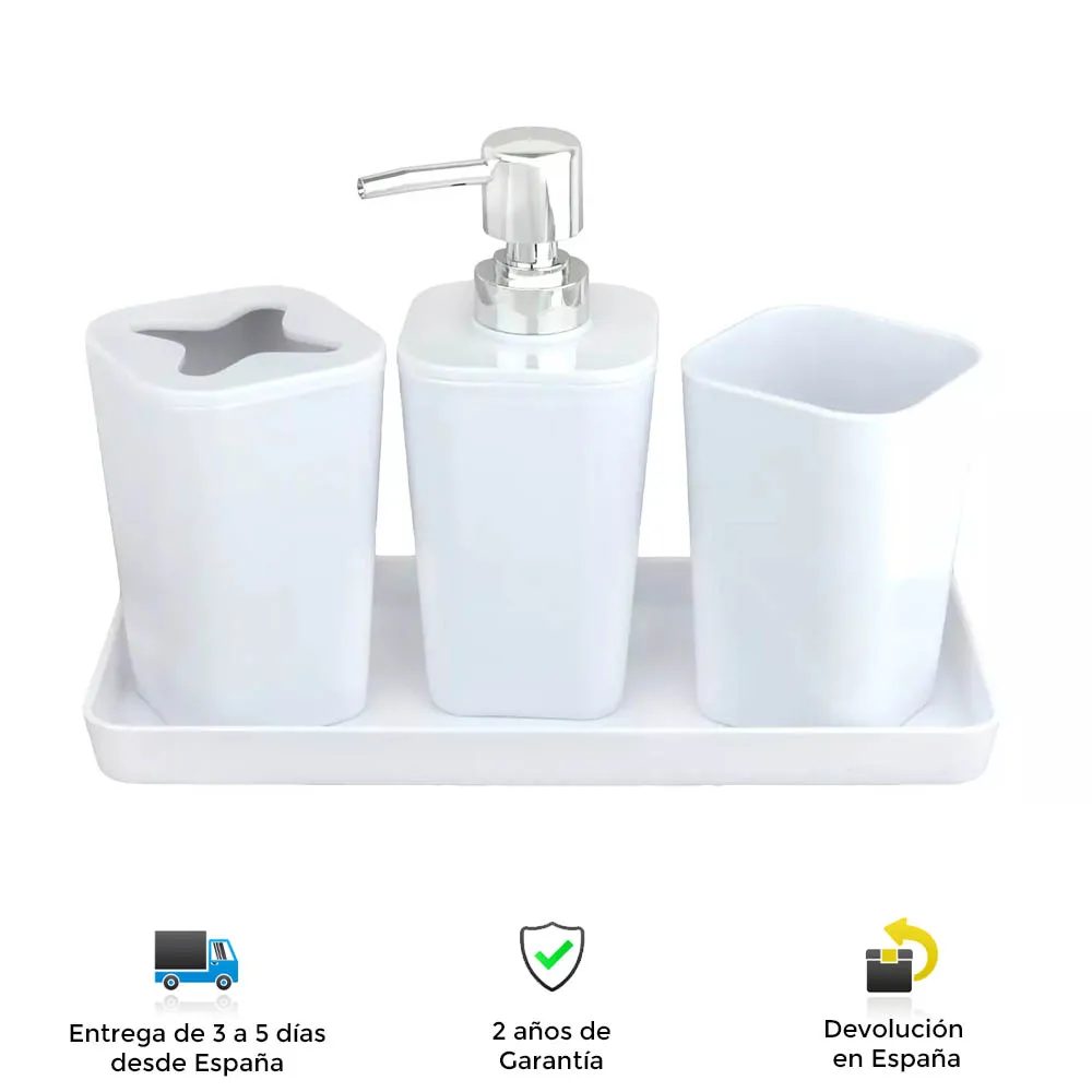 Bathroom Set 4 pieces, elegant and practical, tough and durable, brush holder, soap dispenser and cup holder, bath soap dispenser, bathroom accessories