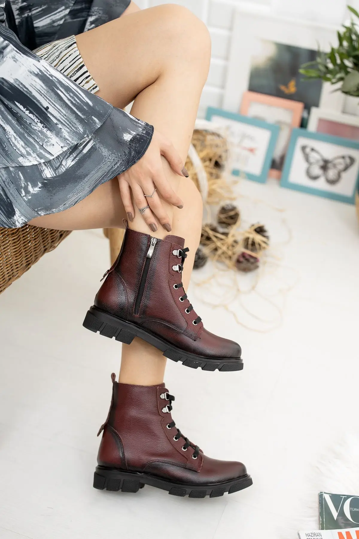 E2010 Women Boots Genuine Leather Women Boots Cold resistant Boots for Women  Winter Autumn Black, Brown, Burgundy