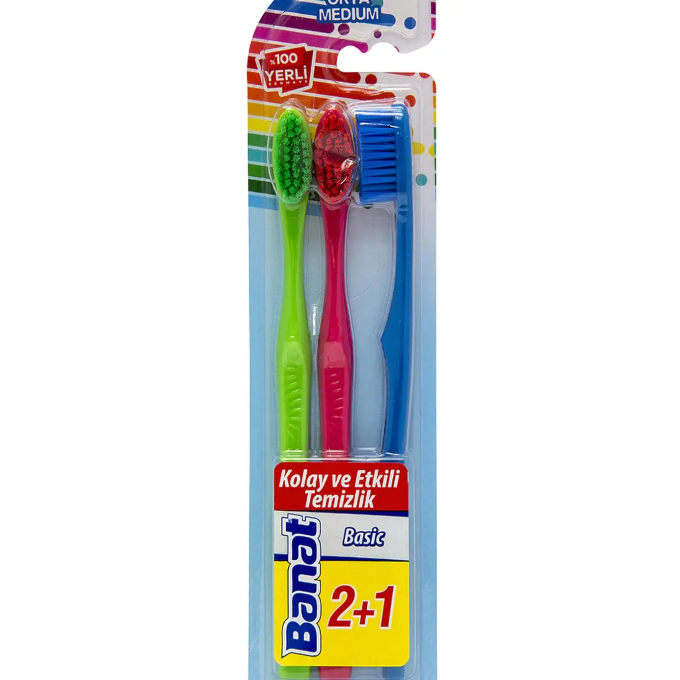 

The Banat Basic 2 + 1 Toothbrush Everydays Daily Use Ideal For Made Of High Quality Material Mouth Bakımınız Results Great