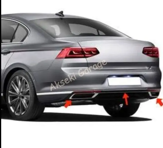 For Volkswagen Passat B8.5 2019-2020-2021 Models Chrome Exhaust Looking Difüzör High Quality -Spoilers Diffuser Wings Ornament