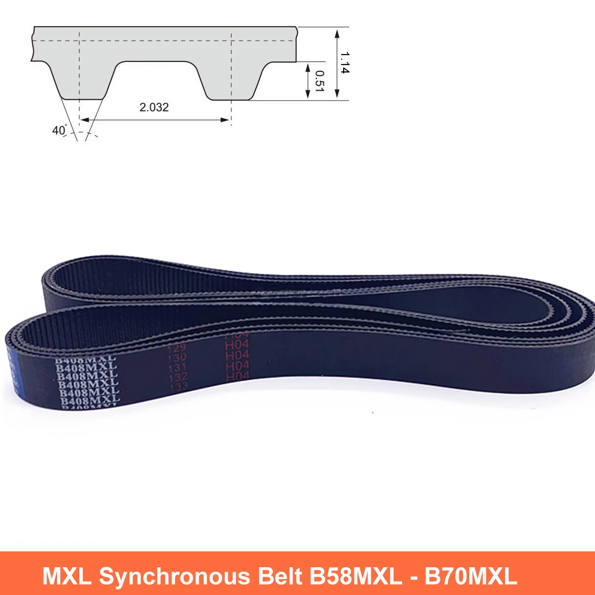 1Pcs MXL Timing Belt Width 6mm 10mm Closed Loop Rubber Synchronous Belt B58 B59 B60 B61 B62 B63 B65 B66 B67 B68 B70MXL