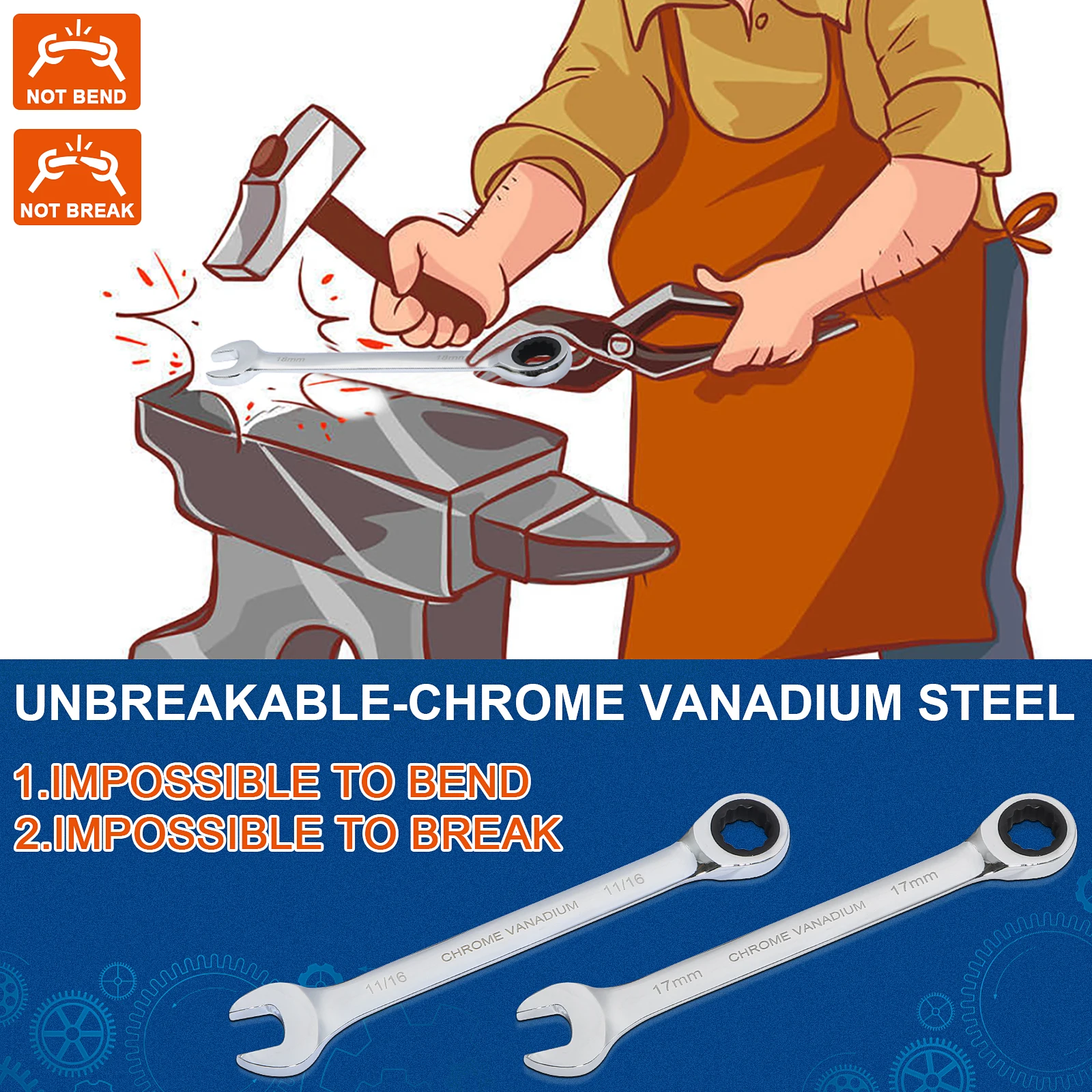 SORAKO Ratschen Kombination Wrench Set, 26-stück SAE Metric Ratsche Kit mit Bit & Buchse Adapter, 1/4 ″ - 3/4 ″ , 6-18mm