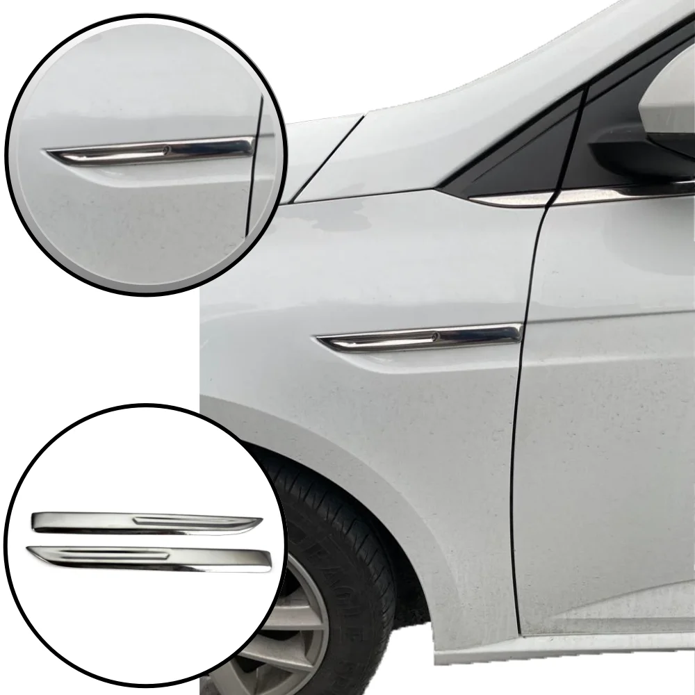 Front Fender Trim for Megane 4 Stainless Steel 2 Pieces Turn Signal Accessory for Megane 4 Models Glossy Gray Chromium Sticker