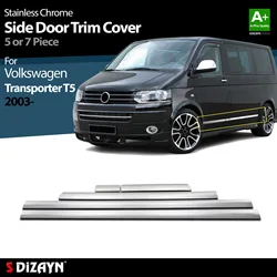 S Dizayn For Volkswagen Transporter T5 T6 Chrome Side Door Trim Stainless Steel 5/7 Pcs VW Car Accessories Parts Auto Products