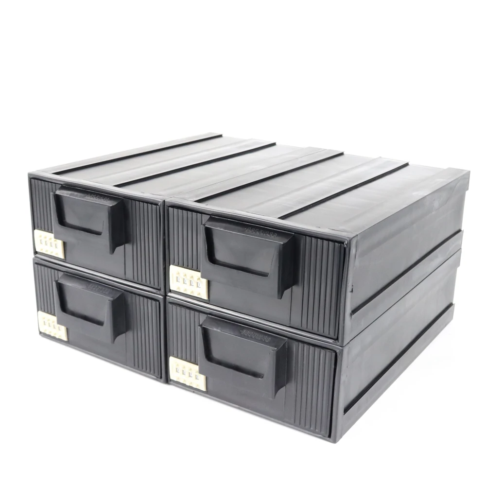 Q-DB3 253X140X70mm Antistatic Black Bins Conductive SMD IC ESD Storage Drawers Plastic Organizer Boxes