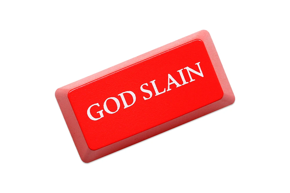 Novelty Shine Through Keycaps Symbols ABS Laser Etched back lit black red ESC Enter Backspace God Slain  Legend Felled view 3