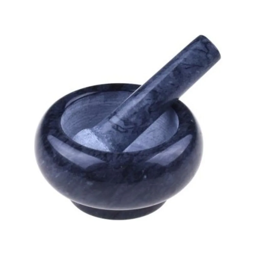 Mortero Marble Mortar Black-Yellow Color Garlic and Spice Crushing Mortar Quality Marble