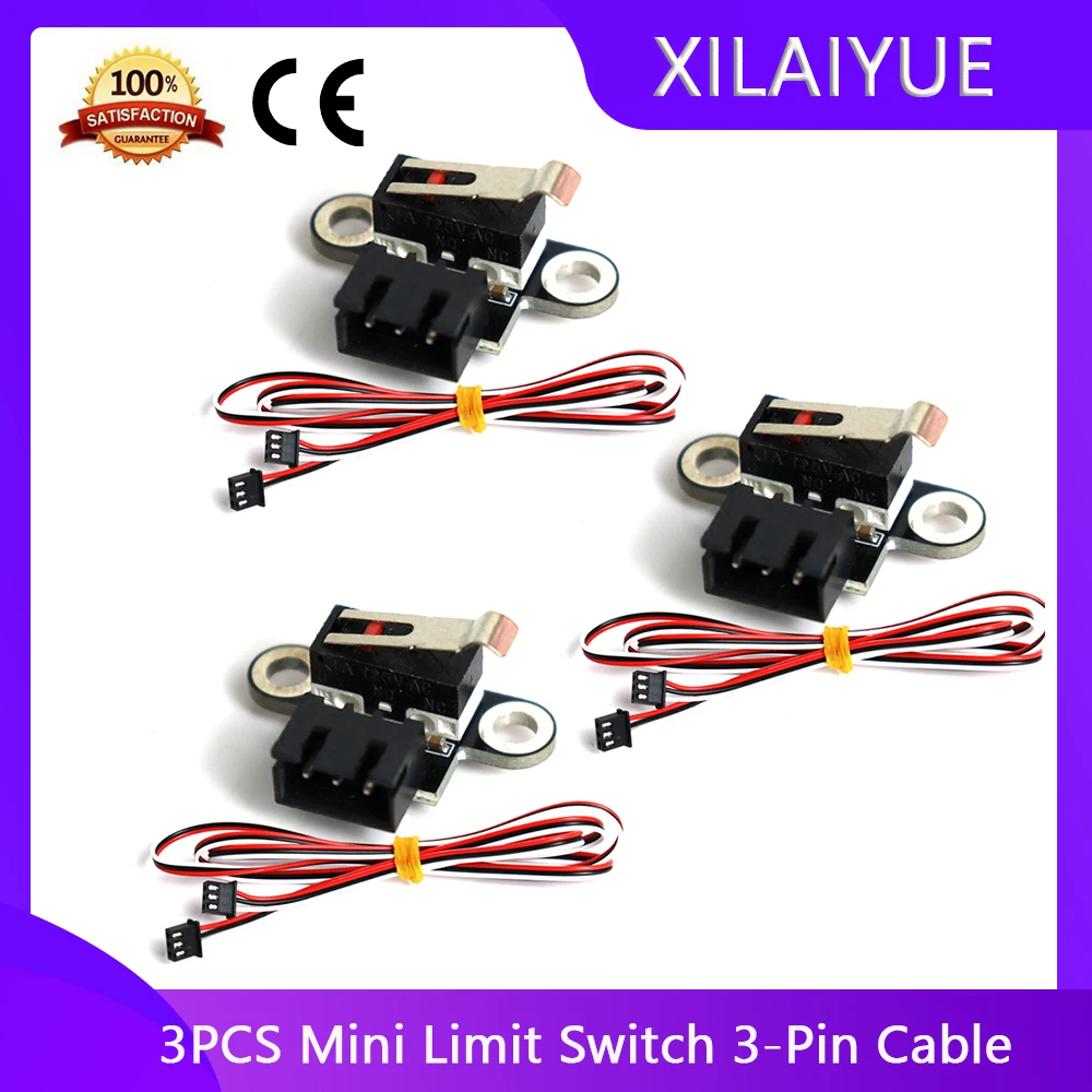 3PCS Mini Begrenzen Schalter 3-Pin Kabel Vertikale begrenzte schalter für CNC 3018-PRO /3018-Max Metall/3018 Plus 3p port auf control board