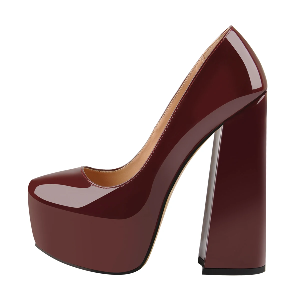 Womens Round Toe Platform 15CM~16CM Chunky High Heels Ankle Strap Dress Hoof Thick Heels Shoes Big size