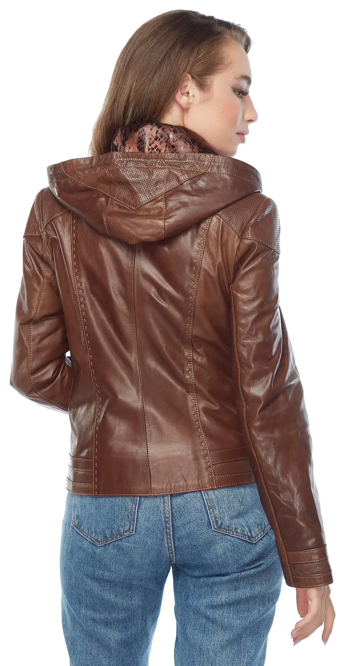 Chaqueta de cuero genuino para mujer, abrigo de piel de oveja, otoño e invierno, talla grande, Vintage, motorista, café, 2022