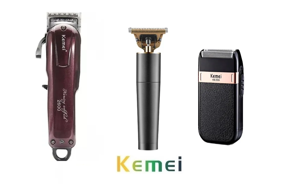 Máquina Cortar Cabelo Kemei Km 2600 + Acabamento KM 1978A +  Shave km 2024