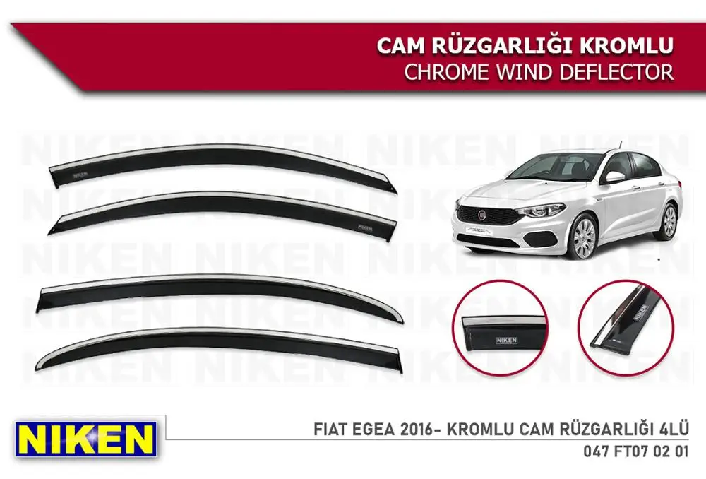 

For Fiat Egea Wind Deflector Chrome Rain Window Visor 2016 2017 2018 2019 2020 2021 4 Pieces Car Auto Accessory Sport Qualiy