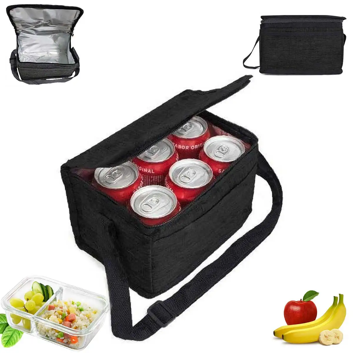 Women's Marmit Door Thermal Bag Men's Lunch Bag Lined Aluminum Polyester Work Fitness Bag