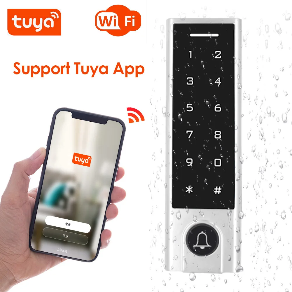 Wifi Tuya APP Access Control Keypad 125Khz RFID Card Reader Electric Lock Open Waterproof Keypad Lock Wifi Remote Open Anywhere