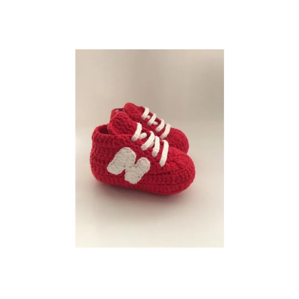 Sro Design Crazy Sports Baby Booties Custom Hand Made Soft Shoes Cute Newborn Girl Boy Comfort Gray Pink Colourful Blue Red