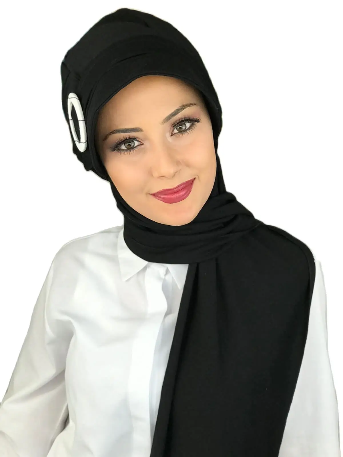 2021 new Fashion Hijab Women Muslim Bathing Cap Islamic Hijab Scarf Scarf Black Ankle-Strap Şapka