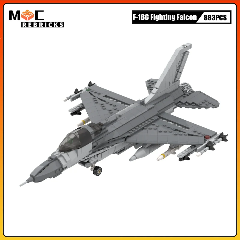 WW2 Blocks Military F-16C Fighting Falcon MOC Building Block Army Fighter Loadable Figures Soldiers Bricks Toys for Children