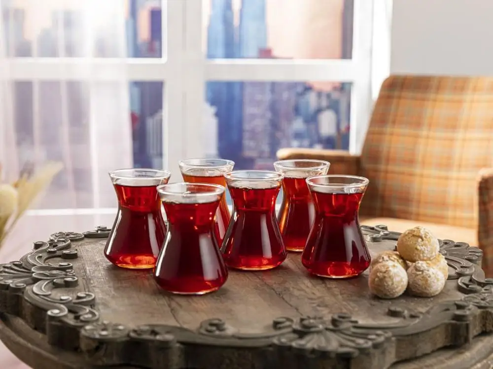 Turkish Tea Cup Set Black Tea Modern 6 Pieces 125ml Best Cup Coffee Home Cafe Anatolian Vibes free shipping