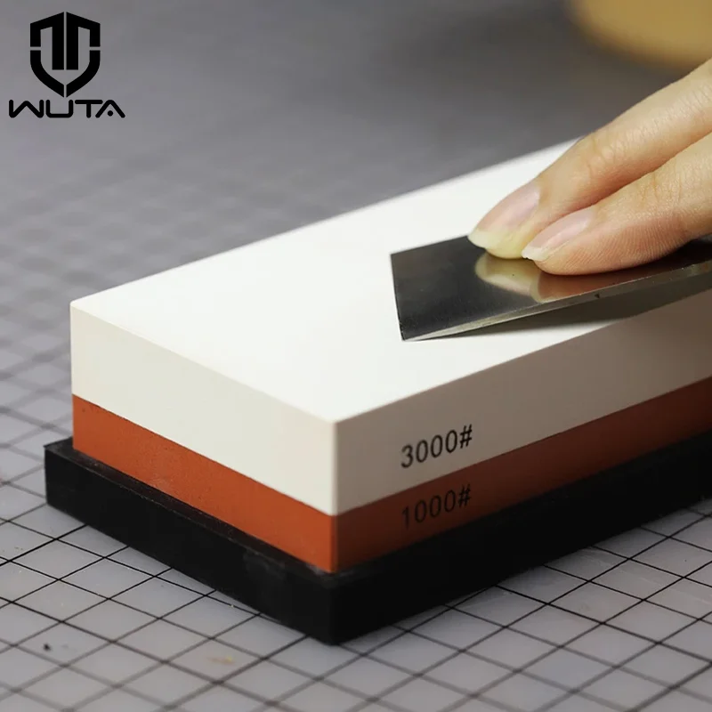 

WUTA Professional Knife Sharpener Whetstone Sharpening Stones White Corundum 1000/3000 Grit Water Grinding Stone Leather Tools