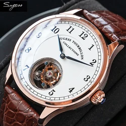 Sugess Genuine Tourbillon Business Men Watch Original ST8000 Movement Luxury Skeleton Mechanical Watches Sapphire Wristwatches