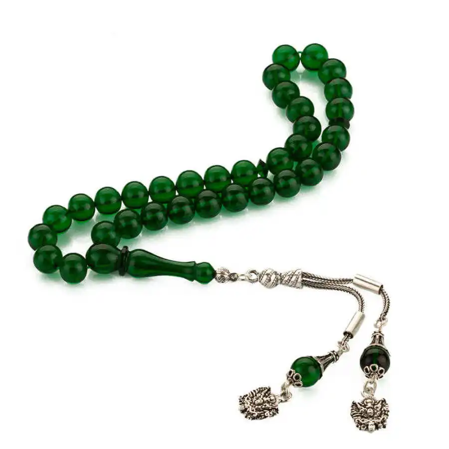 Sphere Cut Bakalite Rosary (Tasbih) with Double Ottoman Crest Tassel Stylish Design That Provides Long-term Good Quality