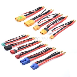 Lipo lithium Battery Charging Wire 2S 4MM/2S Balance Head T XT30 XT60 EC3 EC5 XT90S MPX TRX Plug For RC DIY Model Silicone Cable