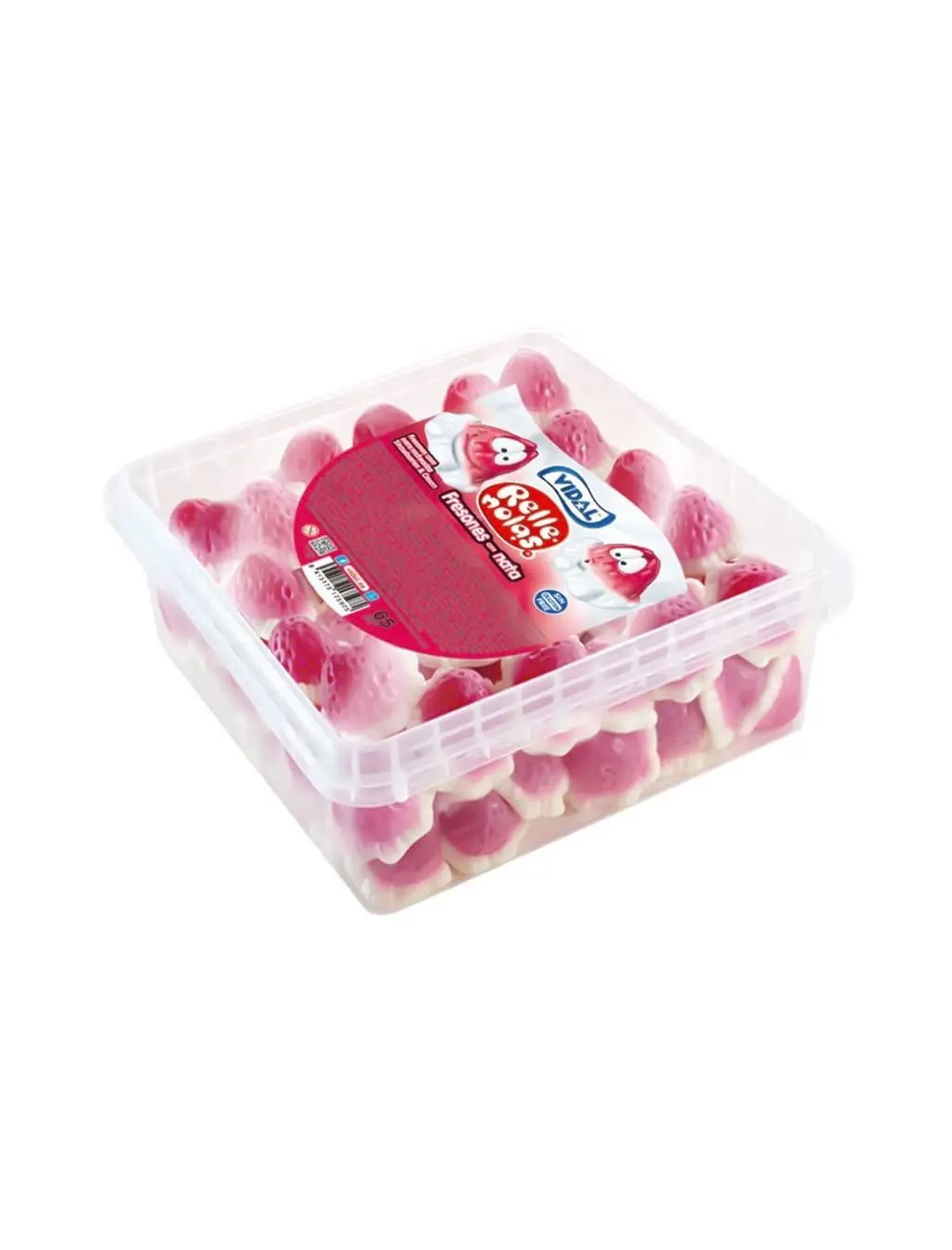 Vidal-strawberries with cream refillolas tray 75ud-gluten free-discover its soft texture with a delicious aroma of cream and its heart with an intense strawberry flavor.