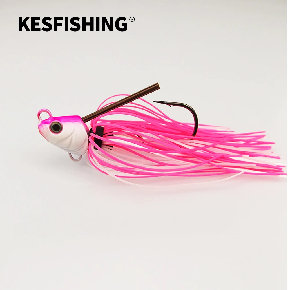 

KESFISHING Lure Hook Jig Head 4pcs 7g 14g Mustad Fishing Hooks Metal Jig Silicone Skirts Soft Fishing Big Bait