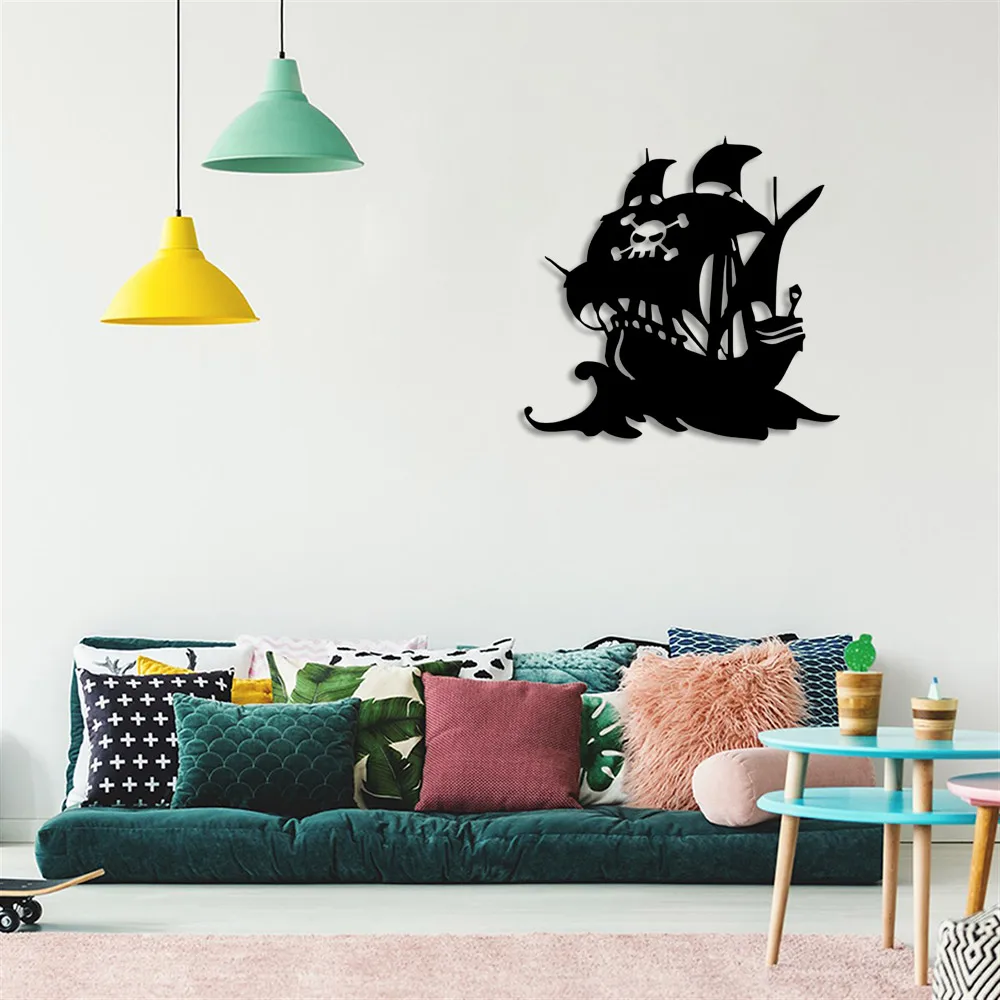 Skull - Pirate Ship Wall Room Home Accessory Wooden Table 50x48cm