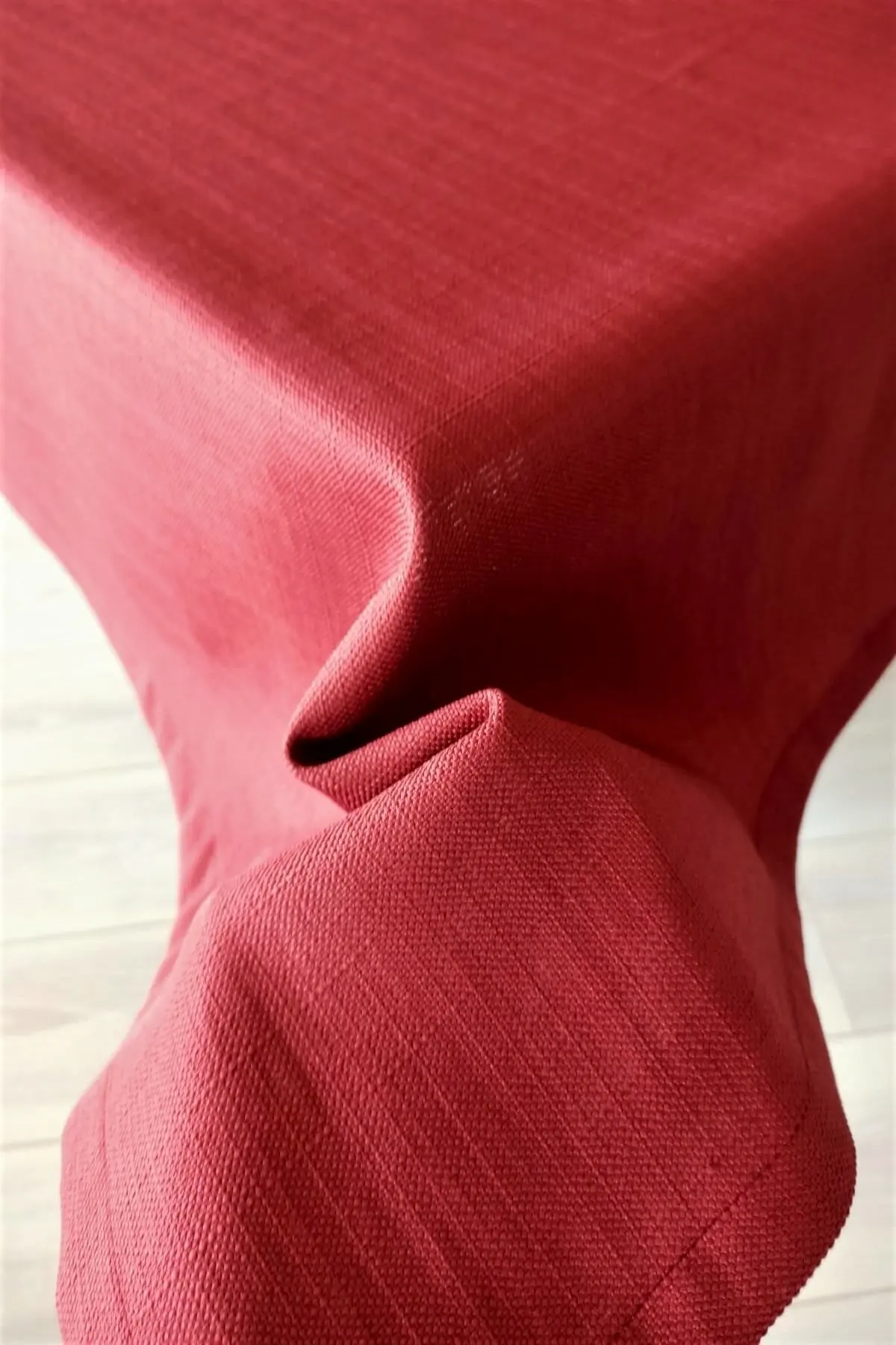 Linen Look Stain Resistant Red Table Cloth Wedding, Party,Sofa Cover Turkish Cotton For Rectangle Table