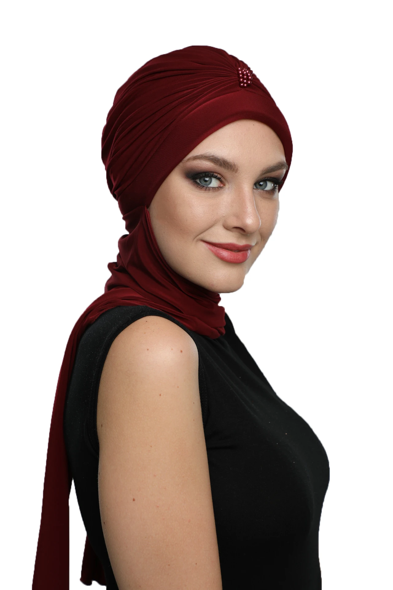 2024 New Fashion Pearly With Shawl Made Turban Hijab Bonnet Scarf Cancer Cap Special Women Product Beret Bandana Muslim