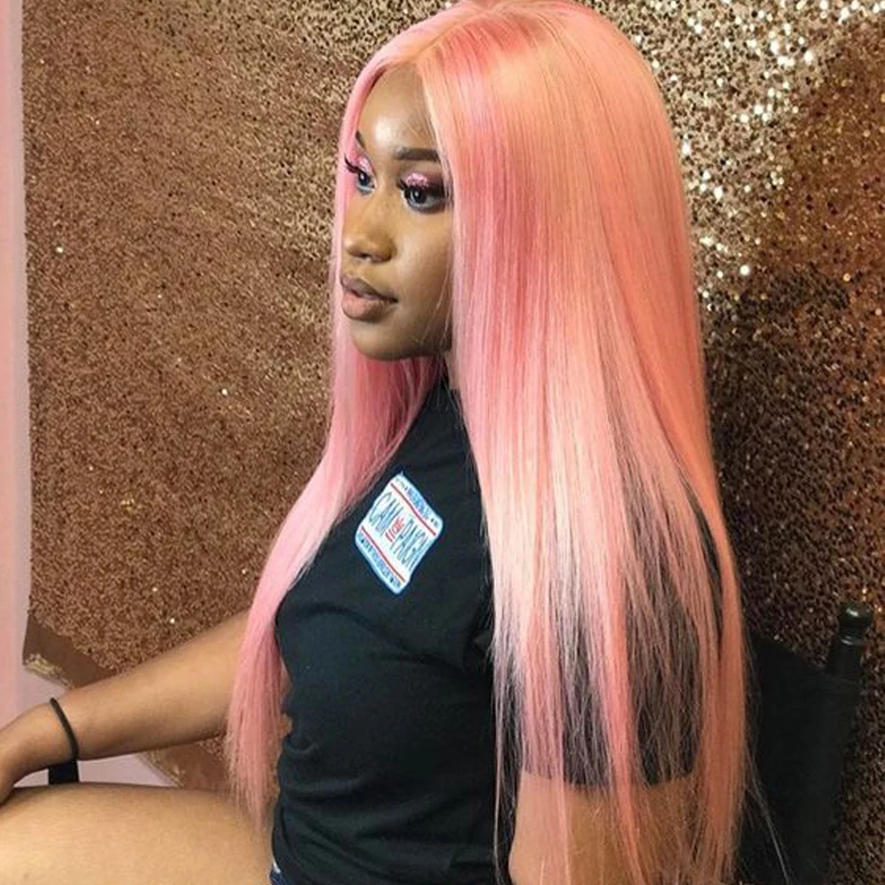 

JRX Hair Long Silky Straight Pink Human Hair Lace Front Wigs For Black Women Brazilian Remy Hair13*4 Lace Wigs