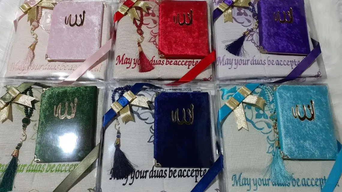 10/50/100 PCS Muslim Gift Set Islamic Gifts Box For Ramadan Muslims Wedding Gifts Souvenirs Quran Favors Prayer Mat Tasbeeh Sets