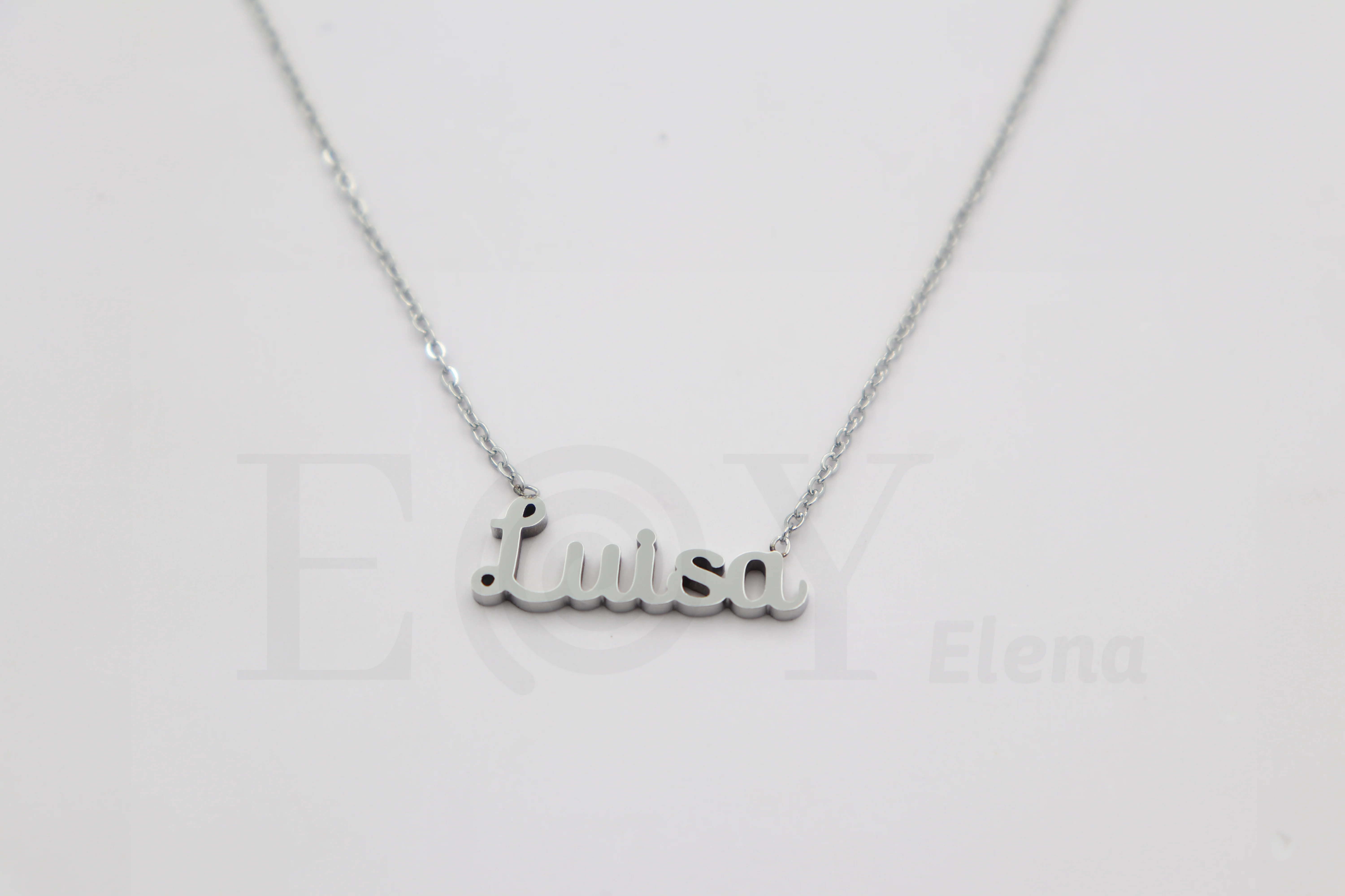 Collar De Acero Inox Con Nombre De Luisa Color Plata Alta Calidad Envió Desde España