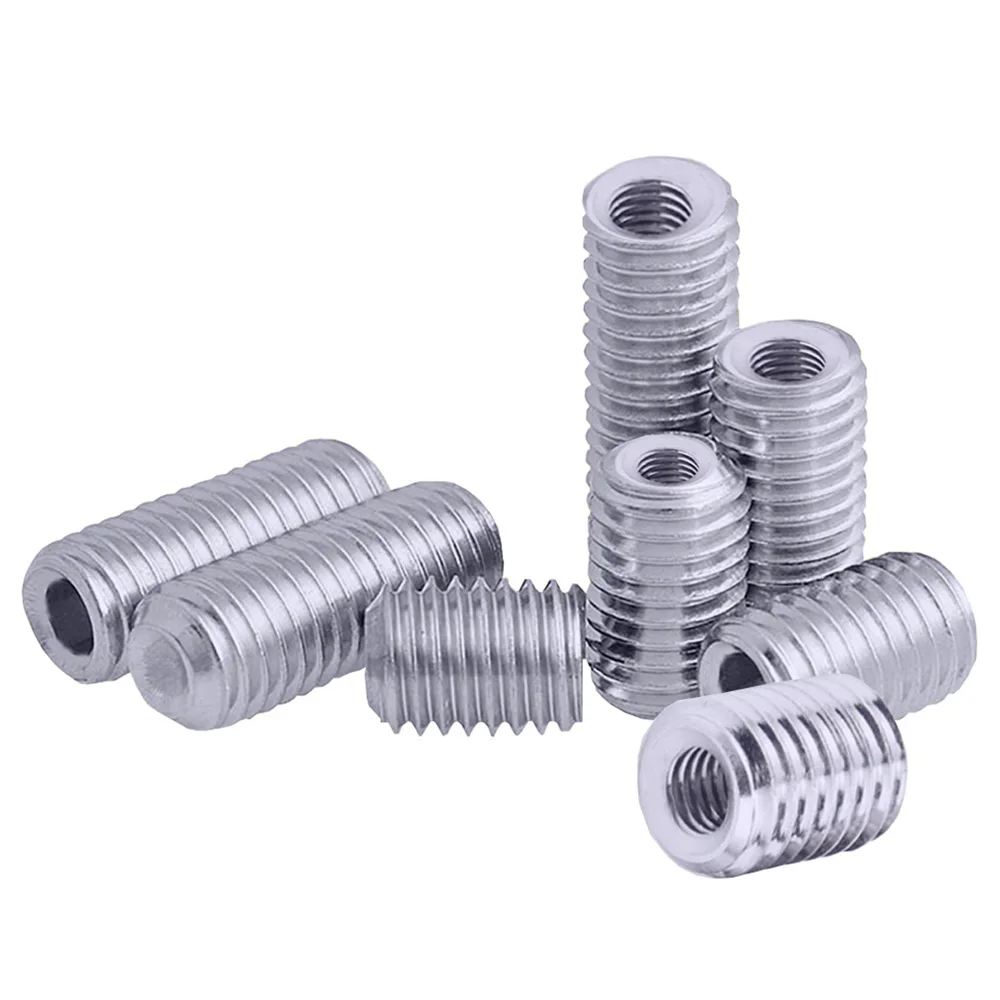 Stainless Steel 304 Inside Outside Thread Adapter M4 M6 M8 M10 M12 Screw Wire Thread Insert Sleeve Conversion Coupler Convey